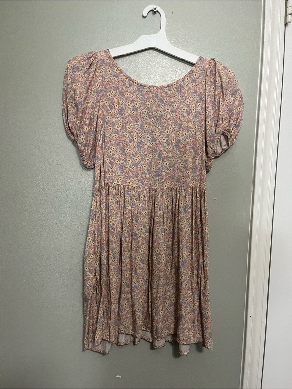 Motel Rocks Cream Floral Dress with Pink and Yellow Accents